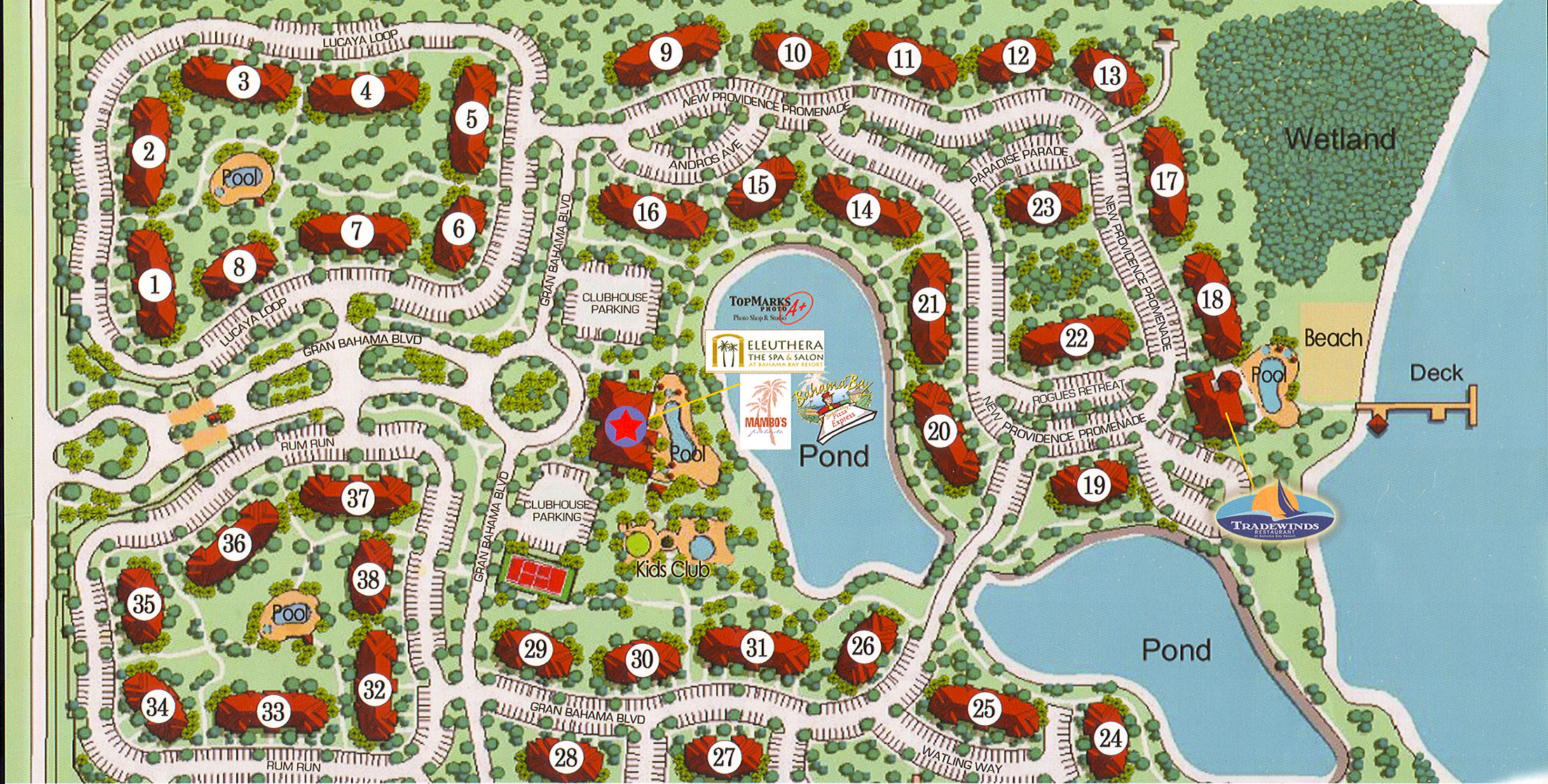 Plan of Bahama Bay resort